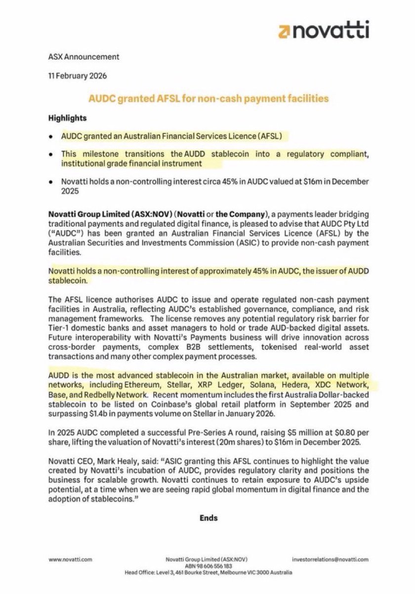 DemonSoldiers90's tweet photo. BOMBA en el ecosistema cripto-regulado 🇦🇺💥
#AUDC acaba de obtener la licencia AFSL para operar non-cash #payment facilities en #Australia.
Sí, leíste bien: un stablecoin con estatus regulatorio institucional.
Australia ahora tiene su propio #stablecoin “ready for #XRP rails”, totalmente regulado.
Esto huele a adopción masiva de pagos tokenizados.
Esto huele a corrimiento tectónico del sistema financiero.
Esto huele a 2026 rompiendo narrativas. 👀🚀
La infraestructura del nuevo sistema financiero sigue construyéndose mientras el mundo entero clava su mirada en los conflictos geopolíticos.