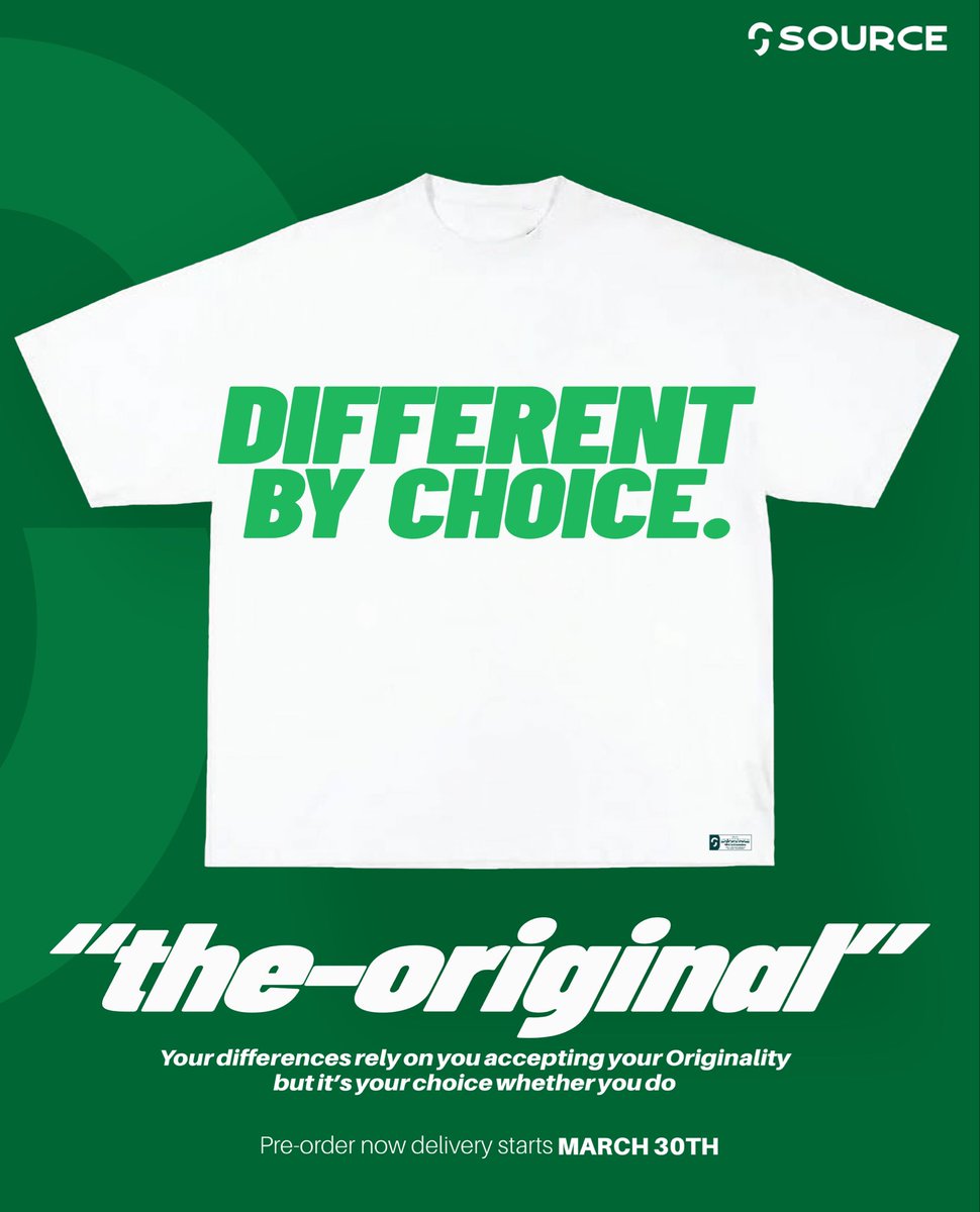 sourcee_hq's tweet photo. New project I’m working on…

THE ORIGINAL.  
Different isn’t a mistake.  
It’s a decision.  
This drop is for the ones who stopped asking for permission.  

“Different By Choice” — available for order soon  

Designed and directed by me

#TheOriginal #clothingbrand #Streetwear https://t.co/K8hduiZOjy