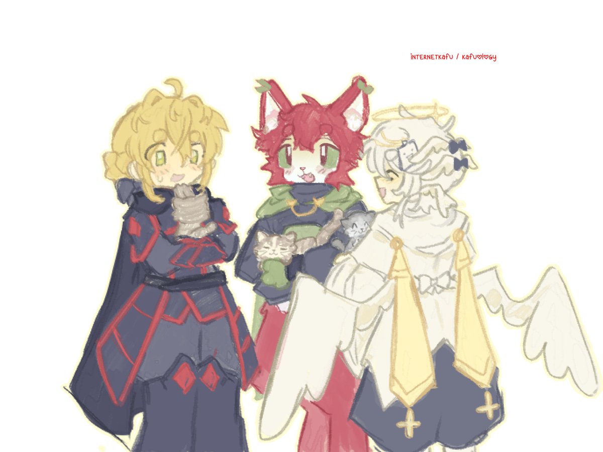 cat trio!! #sharpnessfanart #lettucekfanart #saparata