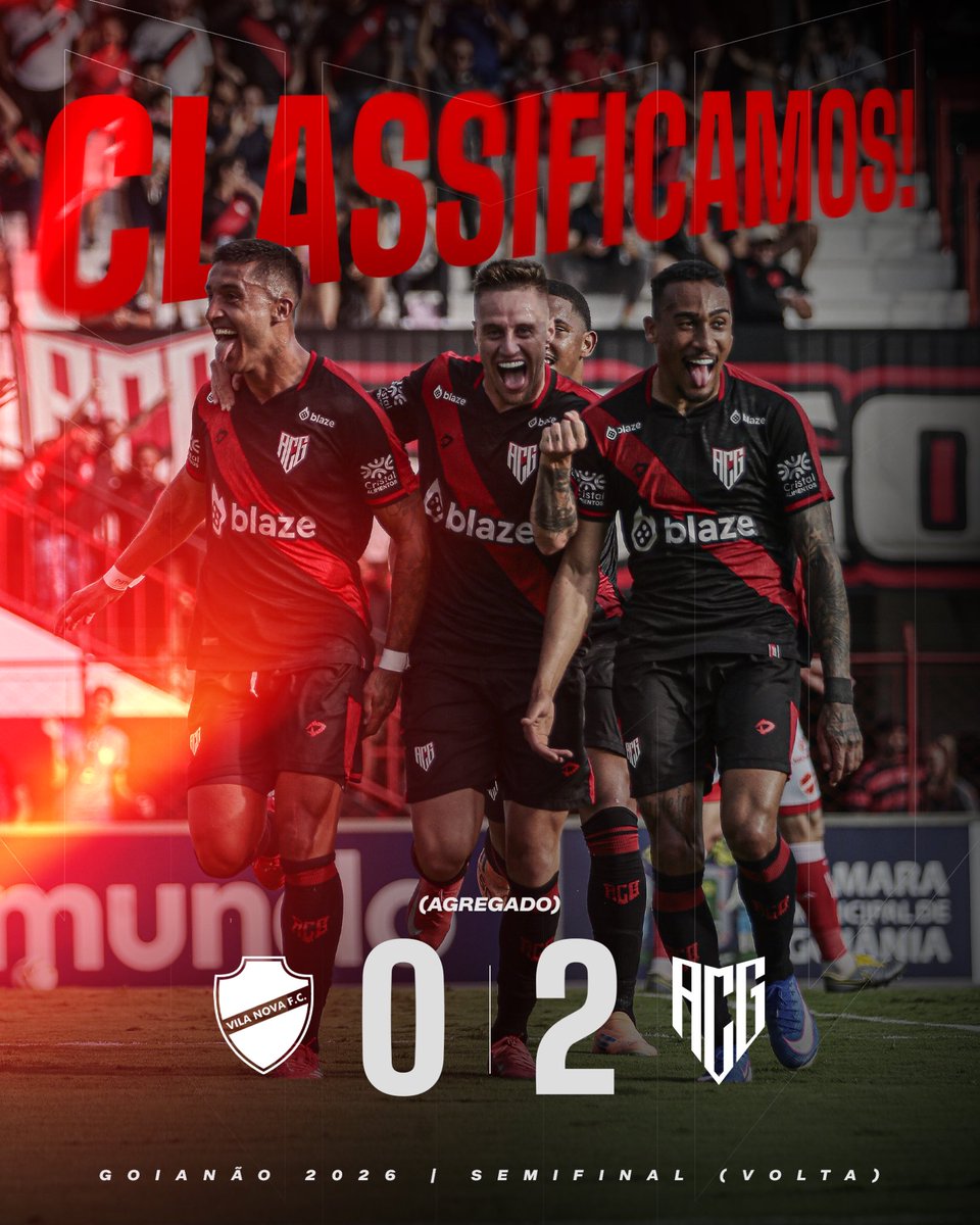😛🇹🇹 Dois jogos sem sofrer gol. Dominante em casa. Seguro no campo adversário. O Dragão supera o Vila Nova e se garante na finalíssima do Campeonato Goiano 2026! SEGUIMOS JUNTOS EM BUSCA DO OBJETIVO! 💪🏻