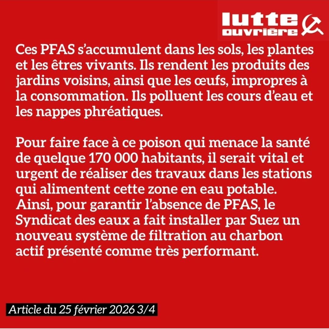 PiotMichel69407's tweet photo. #pfas #lyon : les pollueurs ne sont pas les payeurs 😡
Article hebdo @LutteOuvriere 👇
#Municipales2026 #arkema #daikin #oullins #pierrebenite https://t.co/P1nGQm8V67