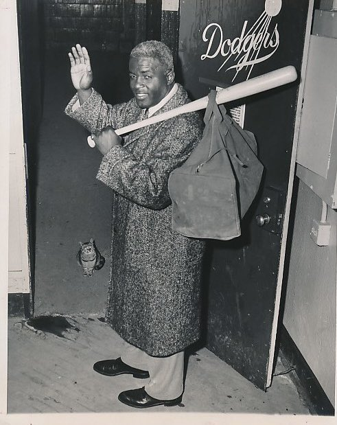 Jackie Robinson waves goodbye