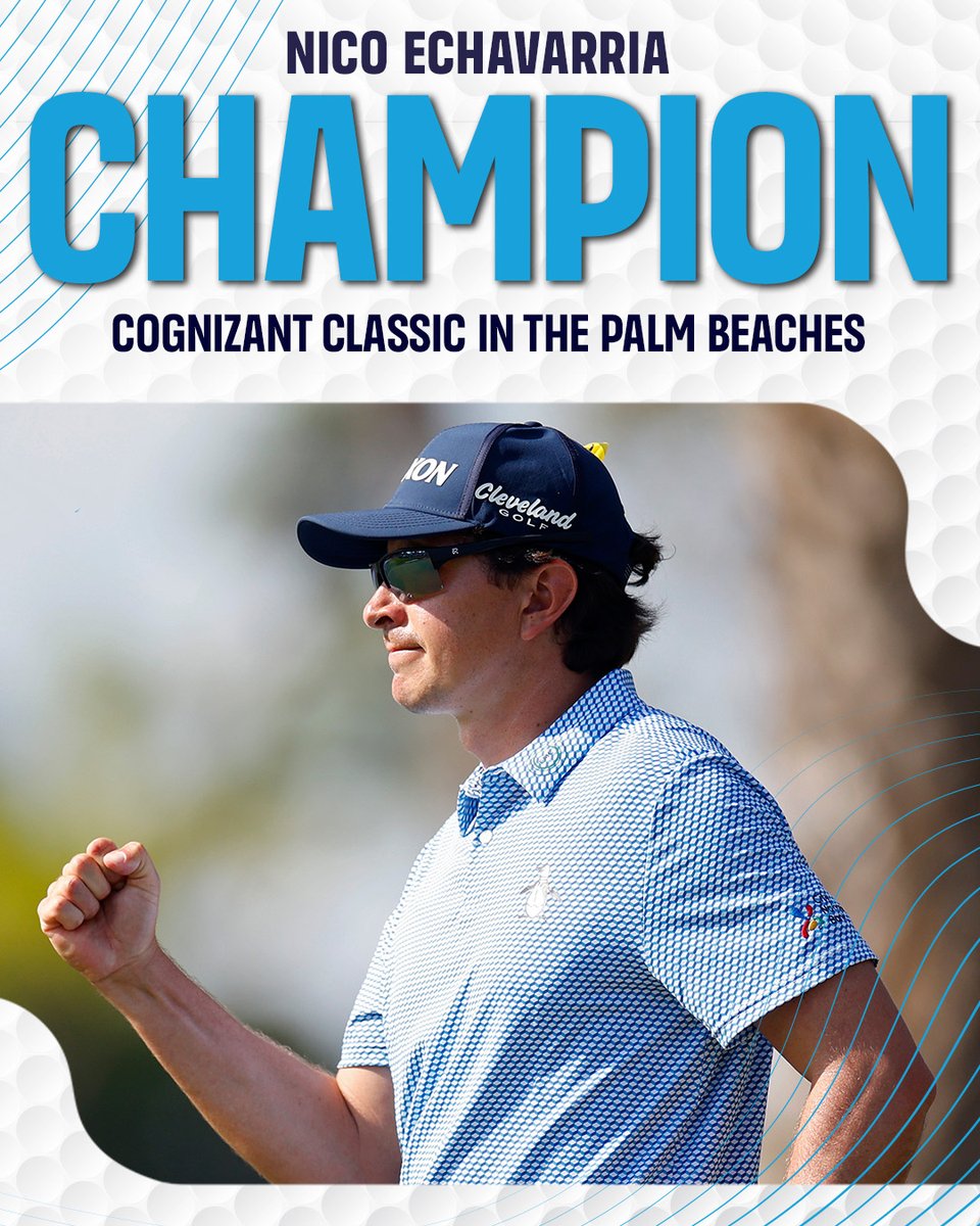 Nico Echavarria steps up with a Sunday 66 to WIN his third career PGA Tour title! 🏆🇨🇴