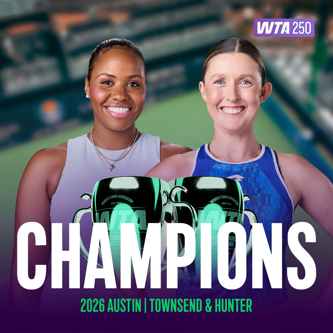 WTA's tweet photo. Champions in Austin! 🏆
@TaylorTownsend & @stormsanders94 defeat Chong/Liang 6-3, 6-4 in the final!
#ATXOpen https://t.co/JS8tGDkiZz