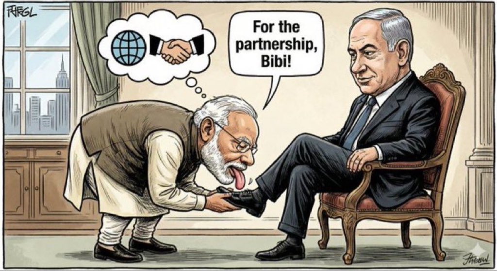 shehar1998's tweet photo. @narendramodi @netanyahu Keep it up .I didn’t even translate this coz I knew you are licking 👍 https://t.co/27meWHxDAK
