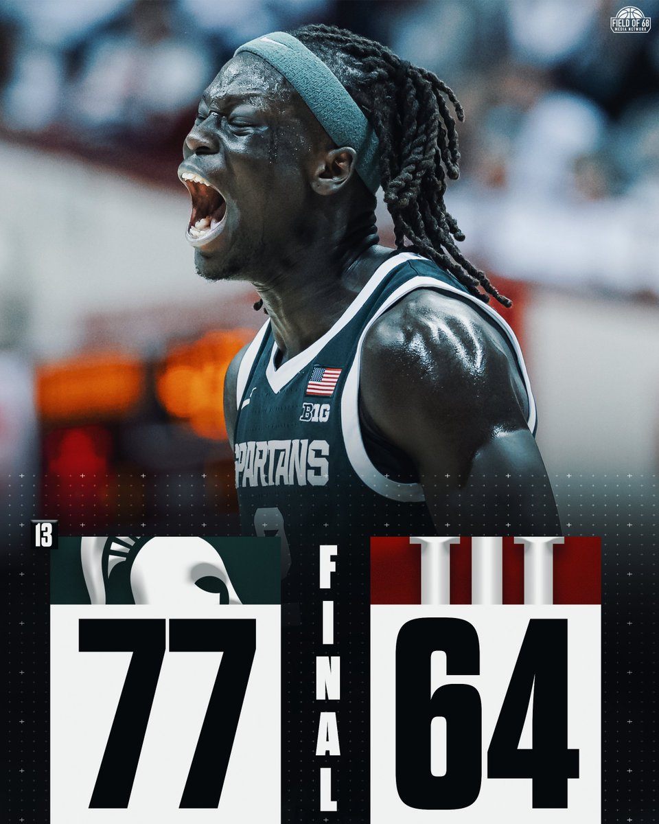 TheFieldOf68's tweet photo. 🚨 SPARTY ROLLS IN ASSEMBLY HALL 👀

@MSU_Basketball has won four in a row 🔥 https://t.co/lLjV4gOEFH