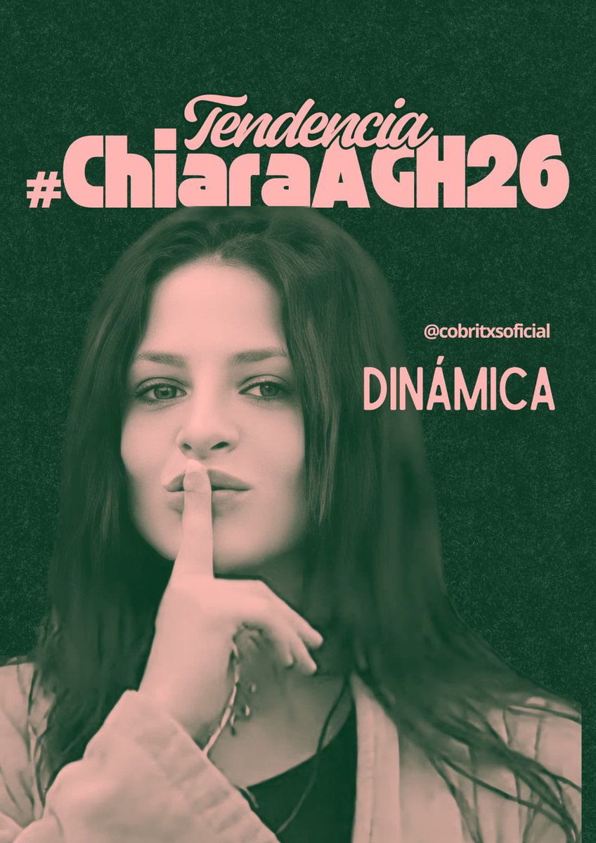 CobritxsOficial's tweet photo. 🚨 | EMPIEZA LA TT! 
Comenten en este twit el TT #ChiaraAGH26 #GranHermano https://t.co/eXnU9yb6Ou