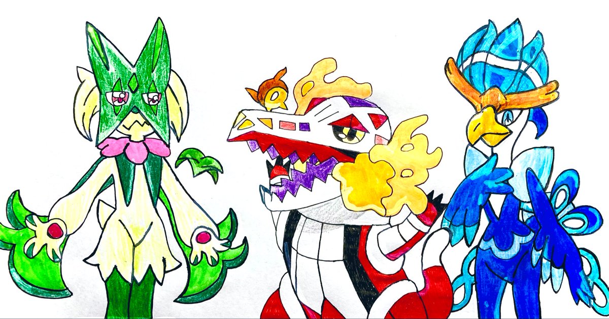 パルデア御三家ポケモンの最終進化 #マスカーニャ #ラウドボーン