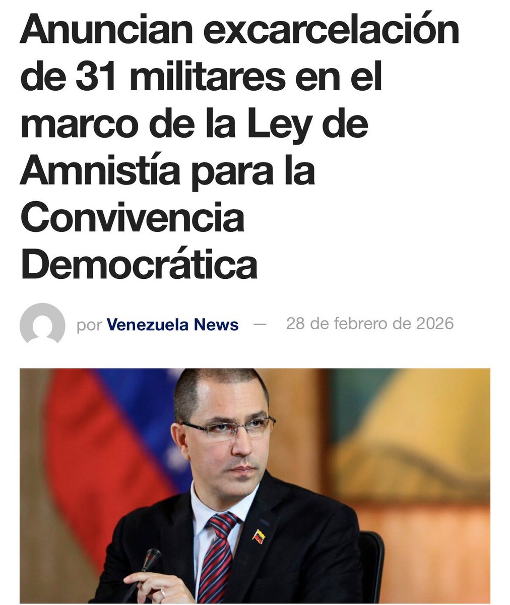 beikeryya's tweet photo. La noticia sobre la excarcelación de 31 militares se enmarca en la aplicación de la **Ley de Amnistía para la Convivencia Democrática**, una medida que busca reducir las tensiones políticas y avanzar hacia una mayor estabilidad. #BBB26 #BBMzansiS6 #bbvipks4 #amici25 https://t.co/cfAlUQHh8P