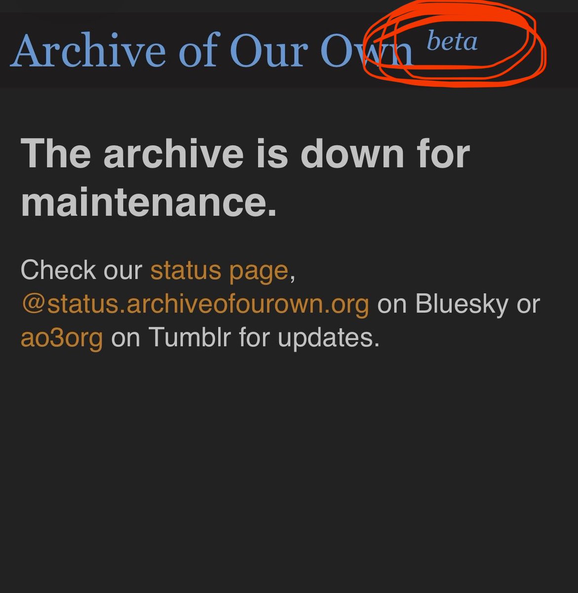You see, if ao3 had “alpha” instead of “beta” they wouldn’t need a break for maintenance or anything, because alphas never tire out of energy, isn’t that right Alhaitham?