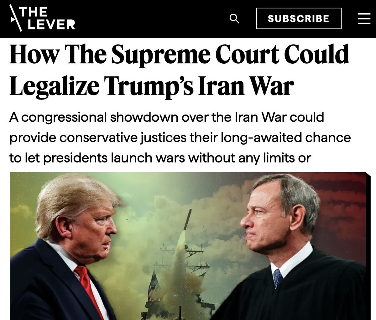 davidsirota's tweet photo. 🚨NEW: In 2006, Alito was asked if a president could invade Iran with no authorization - his answer &amp; a John Roberts memo uncovered by @LeverNews suggest the court wants to kill the War Powers Act &amp; legally enshrine presidents' power to launch wars with no congressional approval. https://t.co/PqIFuipup5