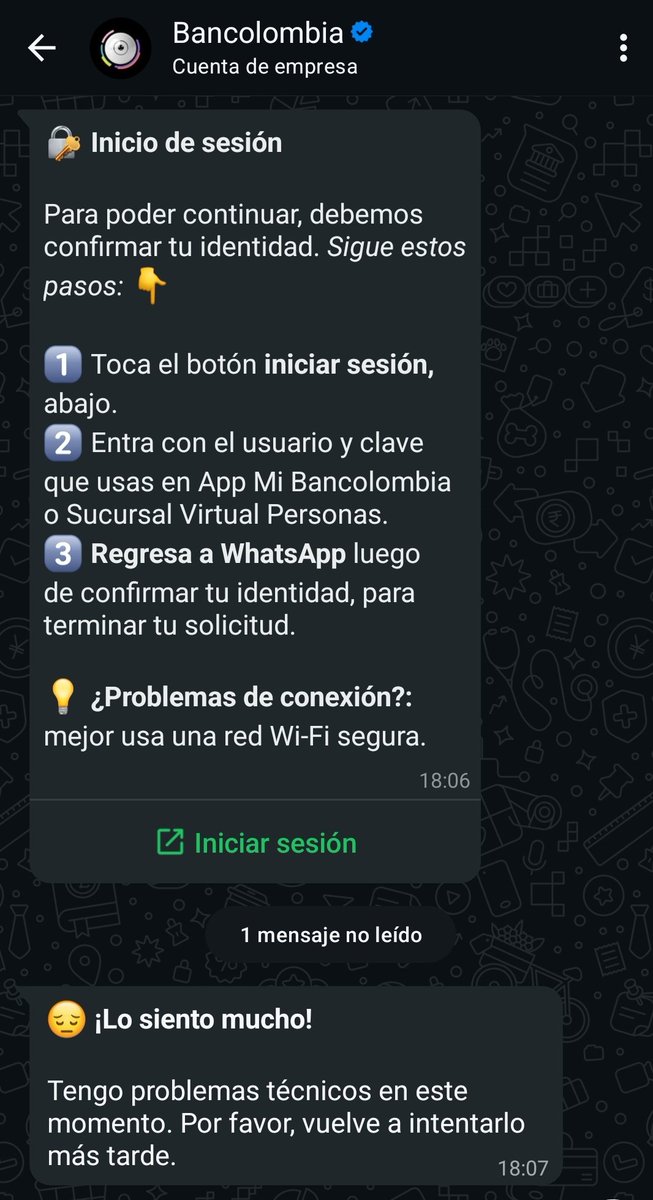 kadosxc's tweet photo. @Bancolombia llevo 4 días tratando de solicitar un "Certificado Bancario" y siempre la misma respuesta!! Podrían por favor dar una solución de decente alguna vez!!! https://t.co/WzmkROL6SL