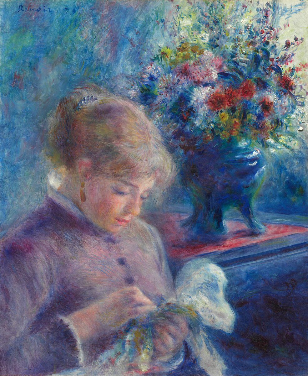 ピエール＝オーギュスト・ルノワール 『Young Woman Sewing』（1879年
