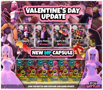 ToyBattlesMV's tweet photo. VALENTINE UPDATE is out!
#microvolts https://t.co/f1lA7jcAy0