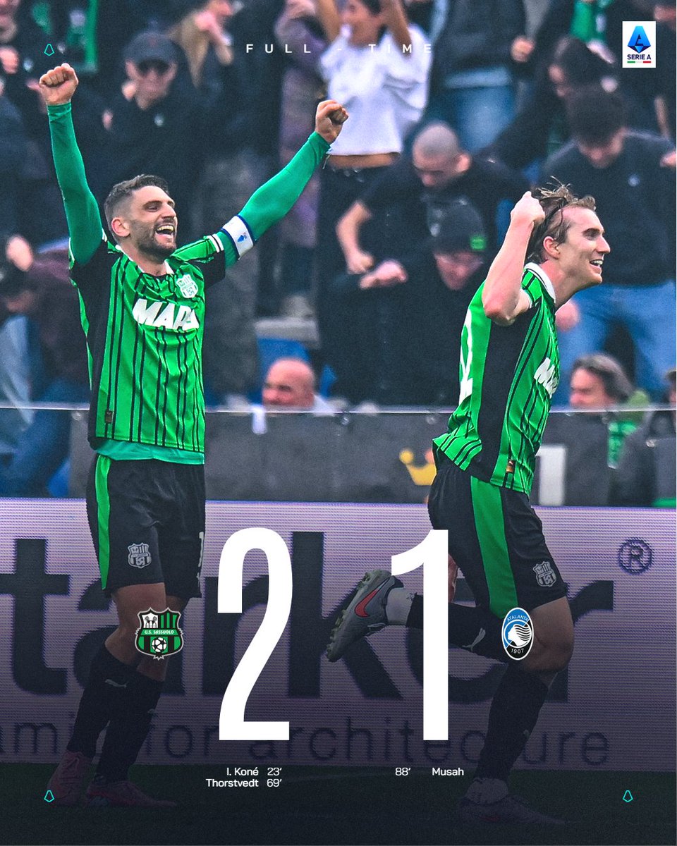 10人のサッスオーロがアタランタ撃破！💪 #SassuoloAtalanta