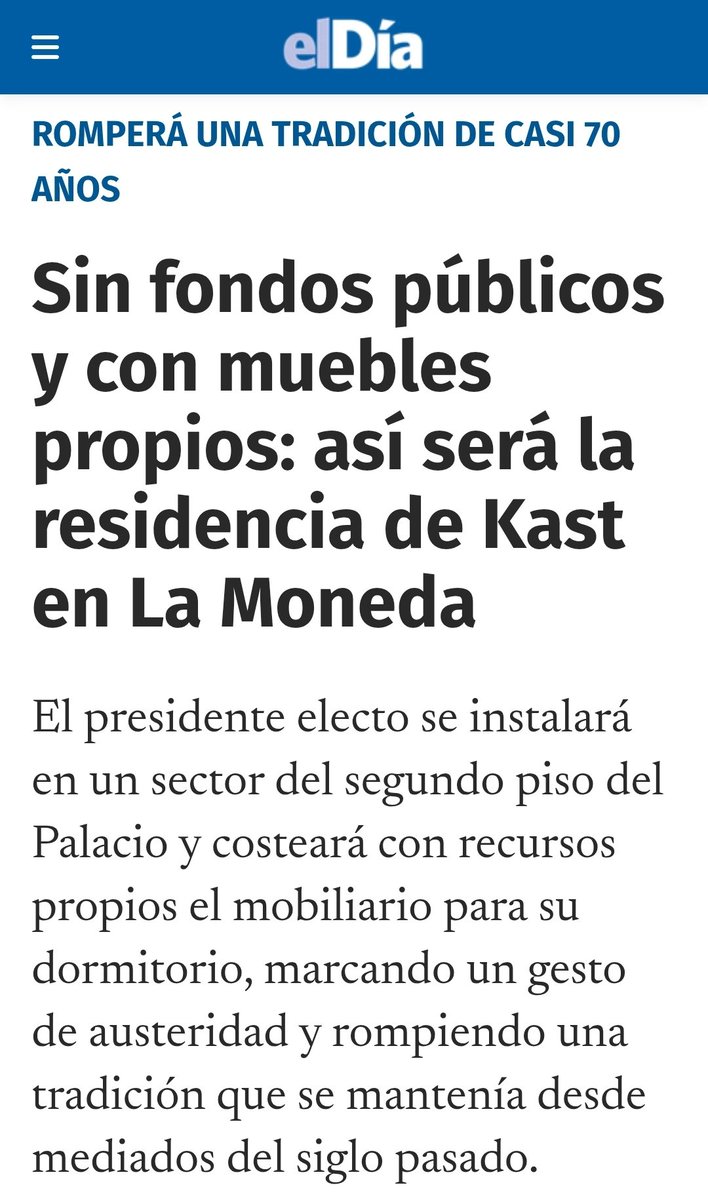 Toma, zurderío! Sigan llorando e inventando fake news! Ya nadie les cree! 🤣🤣🤣
Grande <a href="/joseantoniokast/">José Antonio Kast Rist 🖐️🇨🇱</a>!!!
#IzquierdaMiserable
#IzquierdaNefasta
#kastPresidente
#KastChileEstaContigo
diarioeldia.cl/noticias/2026/…