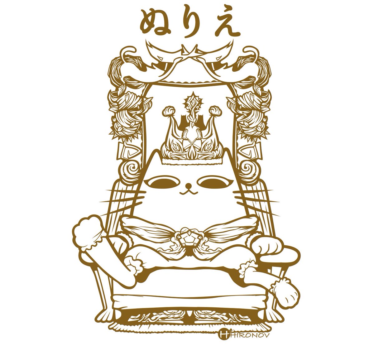 otamanic's tweet photo. 王様。色塗り前
#イラスト #ネコ #色塗り前 https://t.co/LsY4JwO9jJ