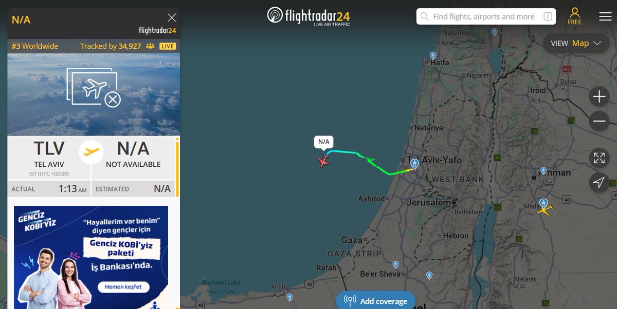 15 20 dk önce  #TelAviv den havalanan uçak ne olduğu bile belli değil gene kim kaçıyor ya da kimi, kimleri kaçırıyorlar acaba ? "Türkiye İran" #altın Nükleer Kudüs'e  #usdtry ABD'ye