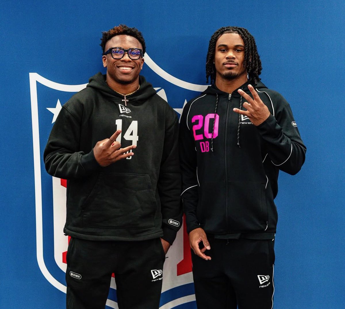 CoachET3's tweet photo. Proud of my boys for representing this past week on and off the field! Thank yall for trusting me! Came a long way from the backyard. See y’all soon! 
#NFLCombine #WarDamn #TheBluePrintContinues https://t.co/3AA0hxpw5A