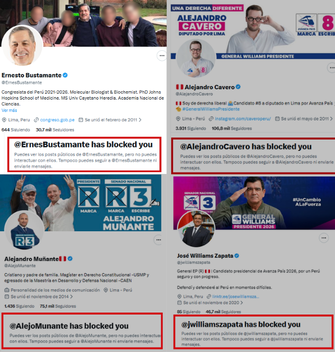 VotoEscondido's tweet photo. 🚨Con Ernesto Bustamante ya van 4 congresistas que me bloquean. Todos buscan reelección.... 

No los insulté
No mentí
Solo publiqué cómo votan

¿Tanto les jode quedar en evidencia? 🤔