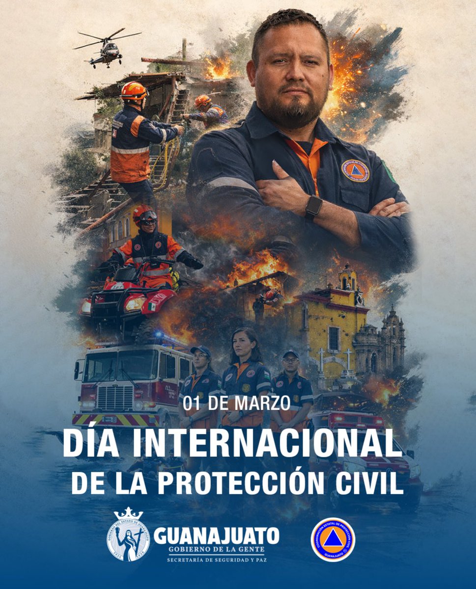 pazgobgente's tweet photo. En el Día Internacional de la Protección Civil reconocemos el compromiso, la vocación y la entrega de mujeres y hombres que hacen de la prevención, la preparación y la coordinación una labor permanente al servicio de la población.

Cada acción preventiva, cada capacitación y cada operativo fortalecen comunidades más seguras, resilientes y mejor organizadas ante cualquier emergencia.

#CONFIA #GuanajuatoEnPaz