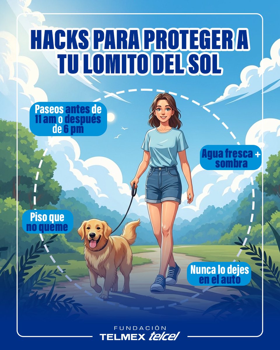 fundaciontelmex's tweet image. El sol se disfruta… pero no es igual para todos 🐶☀️

Altas temperaturas pueden afectar a tu lomito en minutos  Mejor prevenir que correr al veterinario  

👉Compártelo con quien tiene mascota 

 #Mascotas #Perros #CuidadoResponsable #Verano