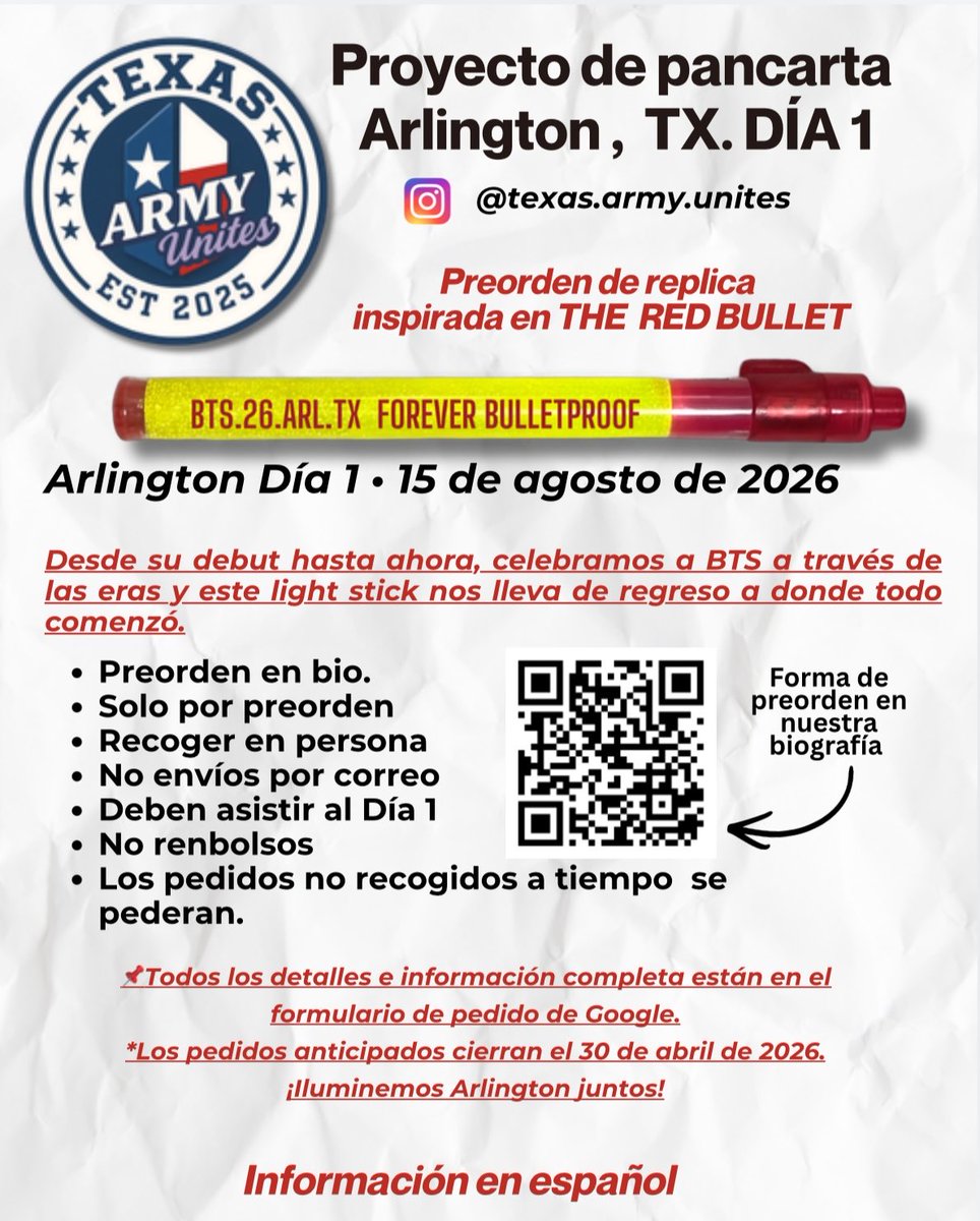 <a href="/BANGTAN_TEXAS/">TEXAS ARMY PROJECTS ⁷ bts year</a> This is the second part to our day 1 project . If you can also share for those attending day 1 Arlington
