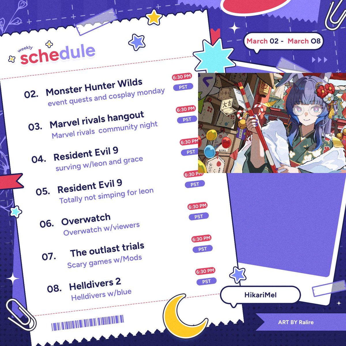 this weeks schedule is out and no i will totally not simp for leon