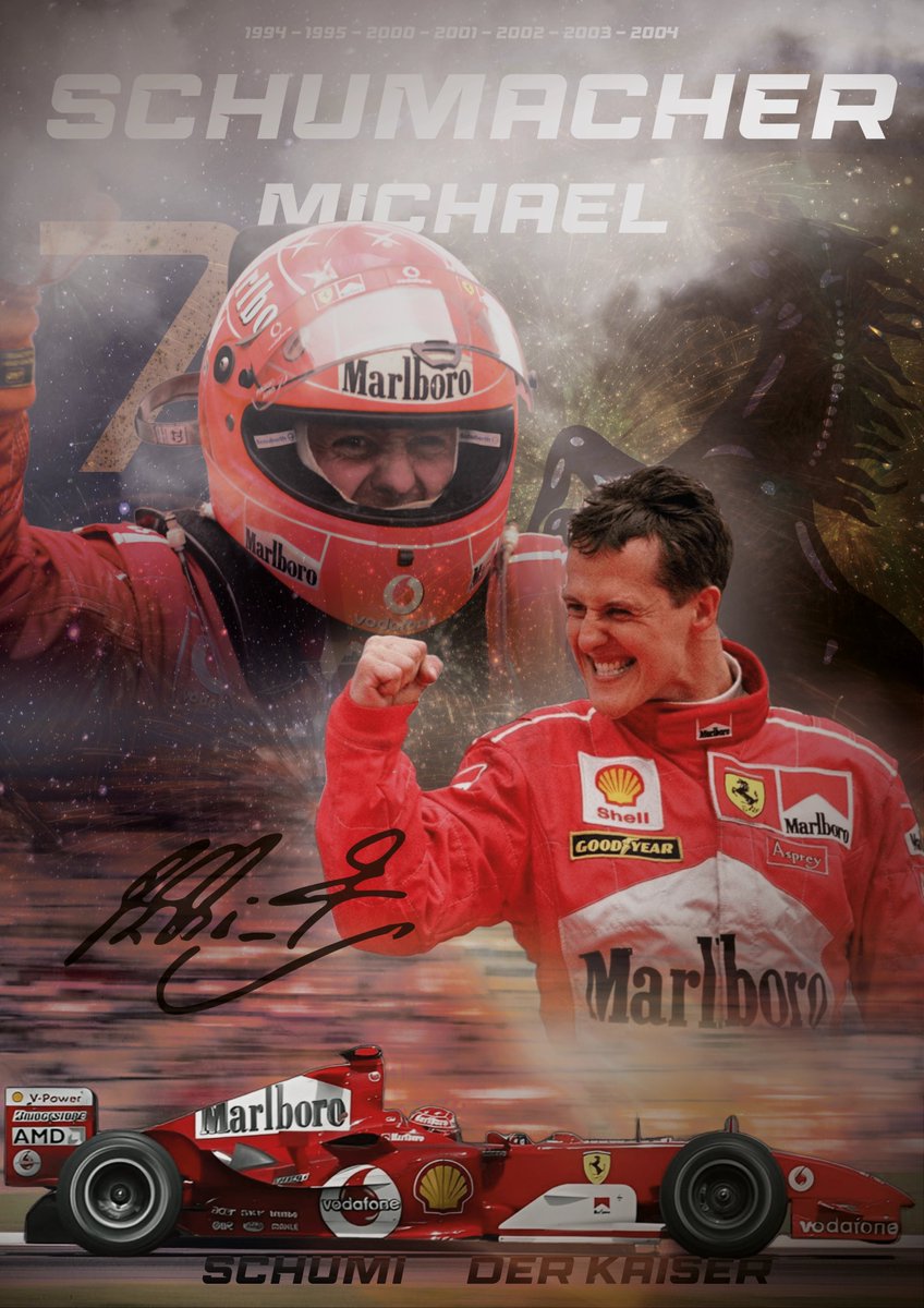 Tomazer's tweet photo. 🏁 Michael Schumacher

Domination. Intensité. Héritage.
Affiche hommage à une icône absolue de la Formule 1.
#MichaelSchumacher #F1Legend #Formula1 #Racing https://t.co/c6ZUWDgRxi