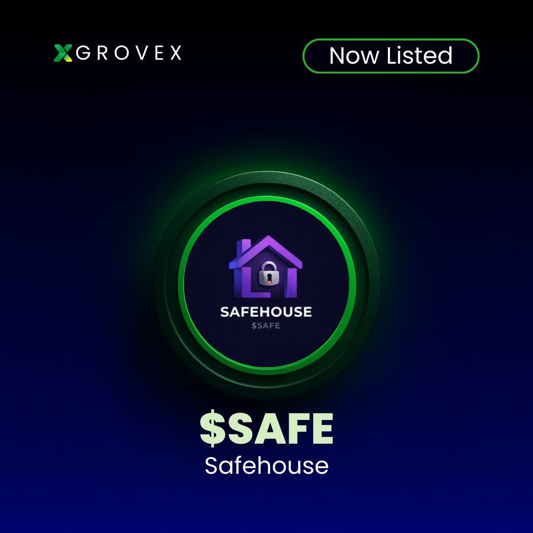 ✅ Now Listed: <a href="/Safehousememe/">Safehouse</a> ($SAFE) on GroveX! ✅

Token: $SAFE/USDT
Chain: GRX

✅ Deposits and withdrawals are now available.

🔗 Trade Now: grovex.io/en_US/trade/SA…

#SAFE #GRX #Crypto #GroveX #Blockchain #Web3