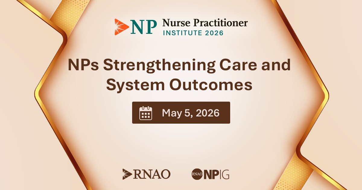 RNAO's tweet image. RNAO's 2026 #NPInstitute is just around the corner.

All #NPs, NP students &amp;amp; #RNs aspiring to be NPs are invited to network, engage &amp;amp; learn how NPs strengthen care and drive positive change across sectors.

🎯Register now: RNAO.ca/NPInstitute
(FREE for RNAO members)