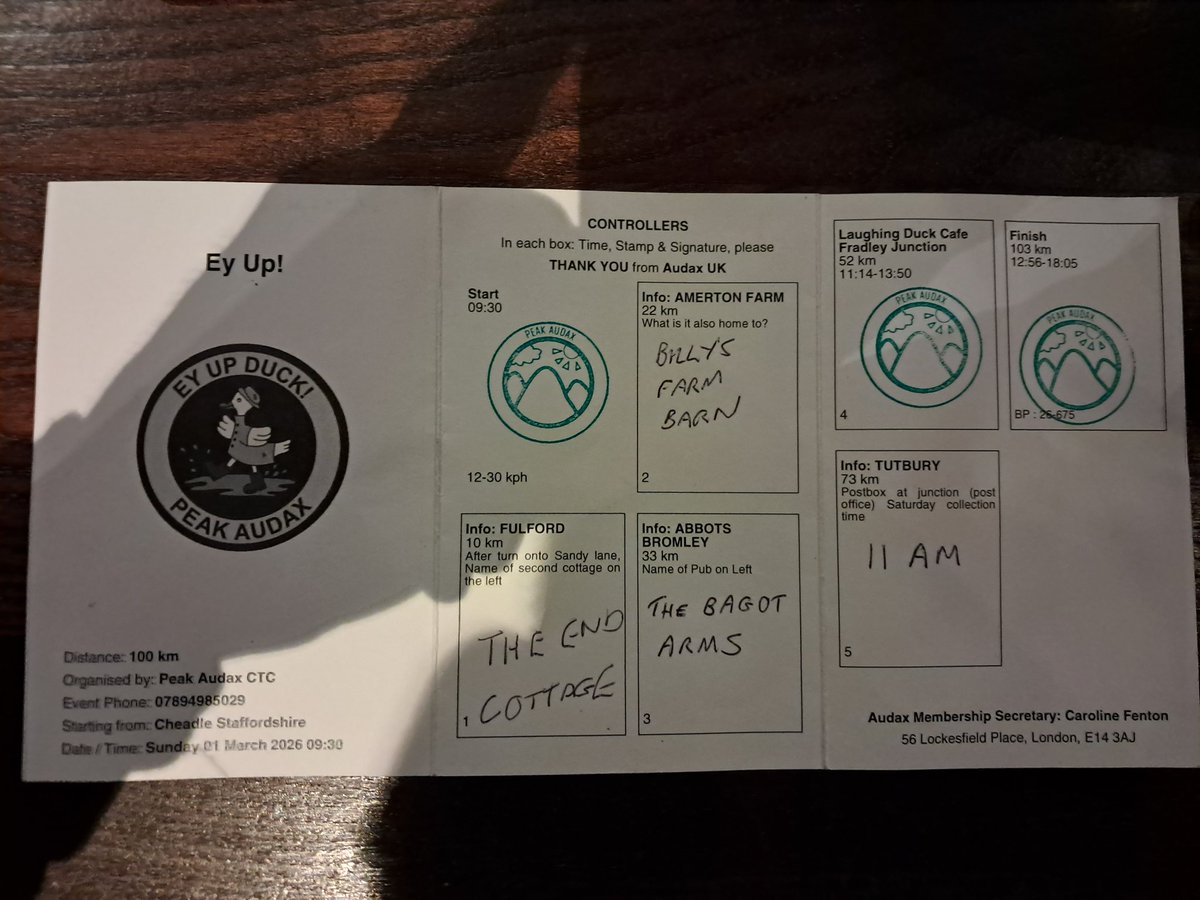 CB_cycles's tweet image. Then I arrived back in time, although I was the last one back and made a b-line for Spoons for dinner #cycling #audax #peakaudax