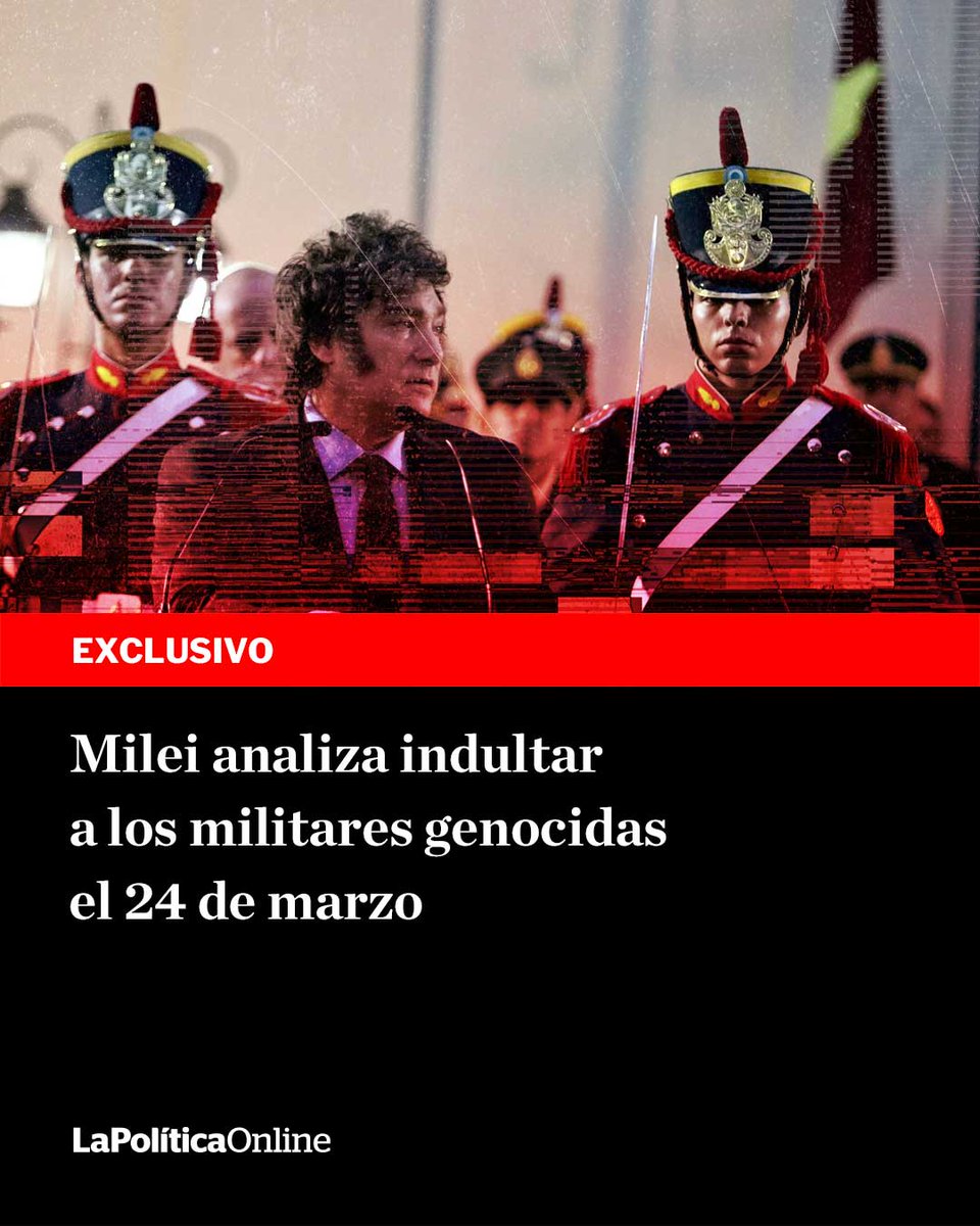 🔴Exclusivo | El gobierno ya estudia los aspectos legales del indulto, que si avanza podría anunciarse cuando se cumplan los 50 años del Golpe de Estado. la pelea por el voto militar con Villarruel.
[ lapoliticaonline.info/4sjwQMX ]