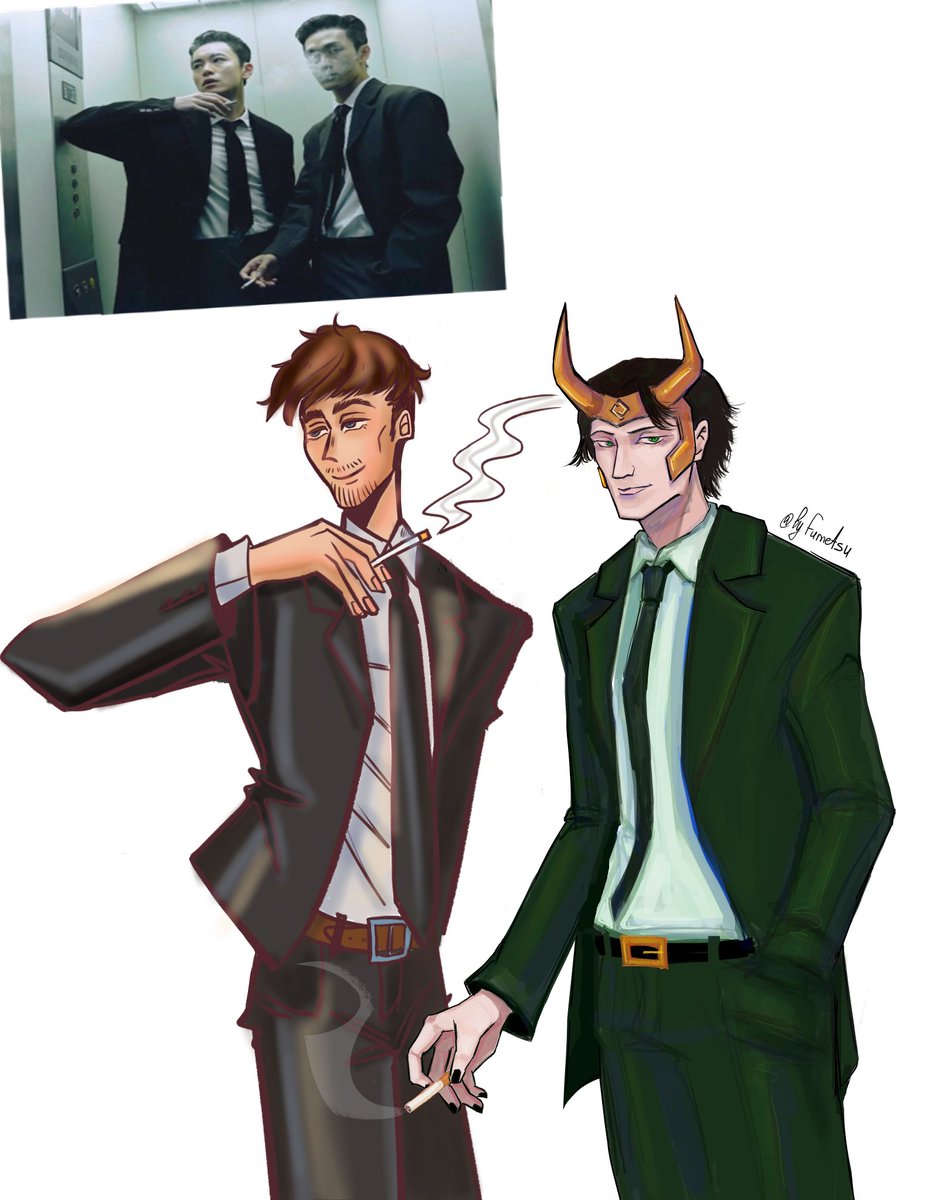 LazyRavioli's tweet photo. It's great to draw in magma with @byFumetsu. He has a cool and brutal Loki. I draw stereotypical Thor twink,where the only thing left of real Thor is color of his eyes. But he's funny, and I like him(One more and he'll be advertising mint gum with that face)
#loki #thor #marvel https://t.co/JXtWGmUWkD
