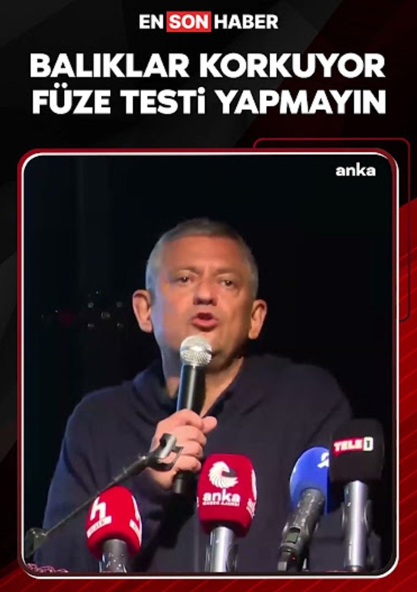 daktilock's tweet photo. Özgür Özel’in füze testi yapmayın balıklar korkuyor sözü tekrar gündem oldu. https://t.co/LoziM7k7Hu
