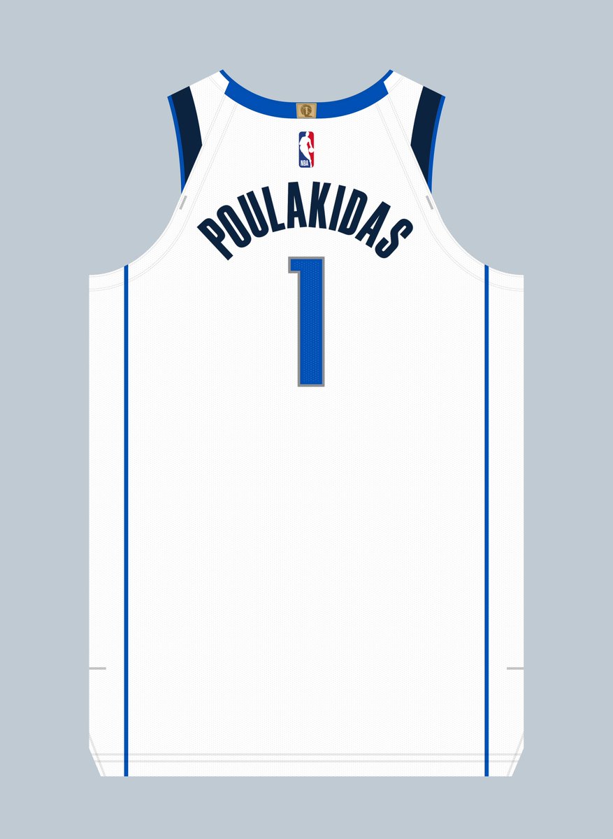 EtienneCatalan's tweet photo. 2-way contract John Poulakidas will wear No. 1 for the #Mavericks. Number last worn by Tyus Jones in 2026. #NBA https://t.co/XzEtYxGB7J
