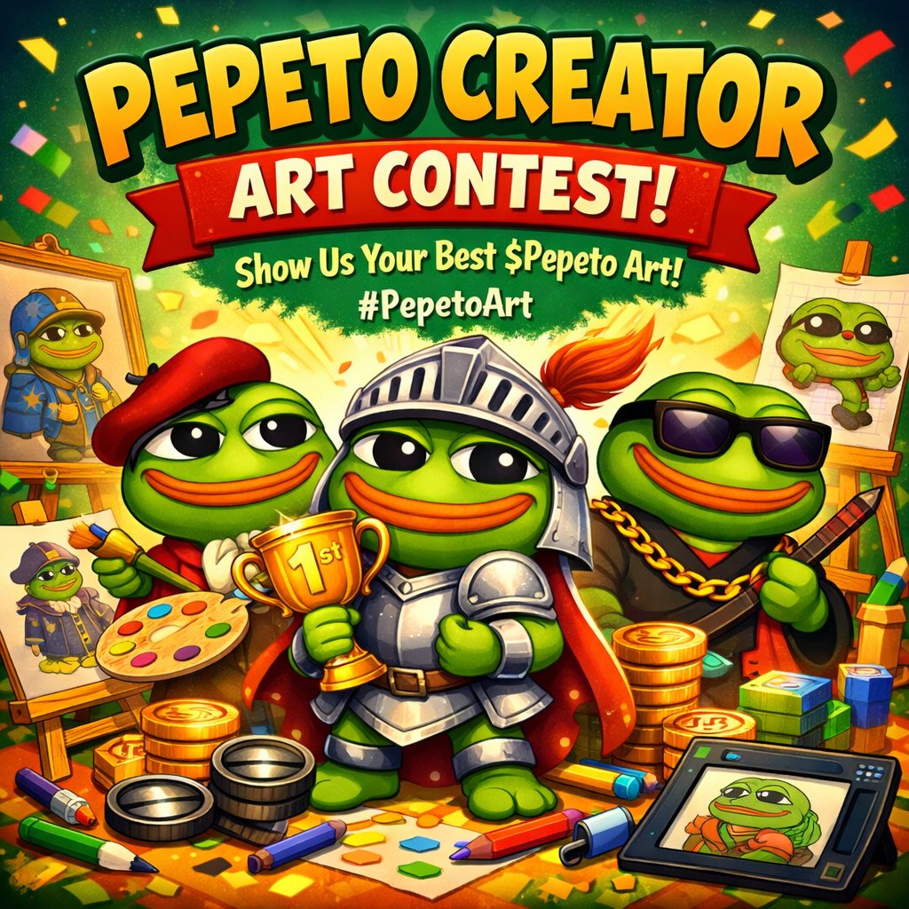 🎨 PEPETO ART WEEKLY CONTEST IS LIVE!
Drop your best $Pepeto art below 👇

🥇 0.1 SOL
🥈 0.05 SOL
🥉 0.025 SOL

No mercy.
Only legends.
#PepetoArt