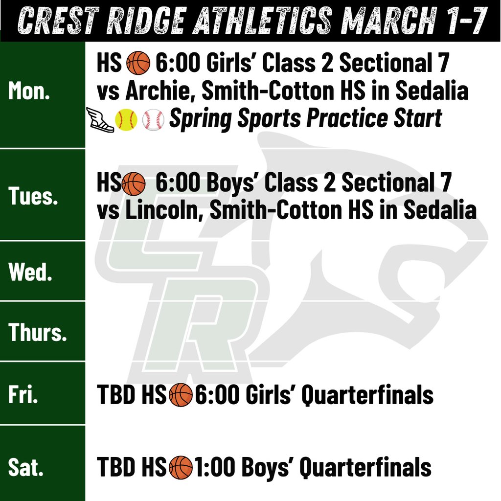 Crest Ridge Cougar Pride tweet media