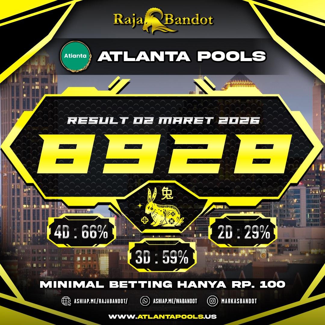 RAJABANDOT999's tweet image. ✨ INFO LENGKAP PENGELUARAN ATLANTA ✨ 
RESULT  : 🔥 8928 🔥 
SHIO :  KELINCI
TANGGAL : 02 MARET 2026
SELAMAT KEPADA PEMENANG SALAM JACKPOT #ATLANTAPOOLS #RAJABANDOT_OFFICIAL2