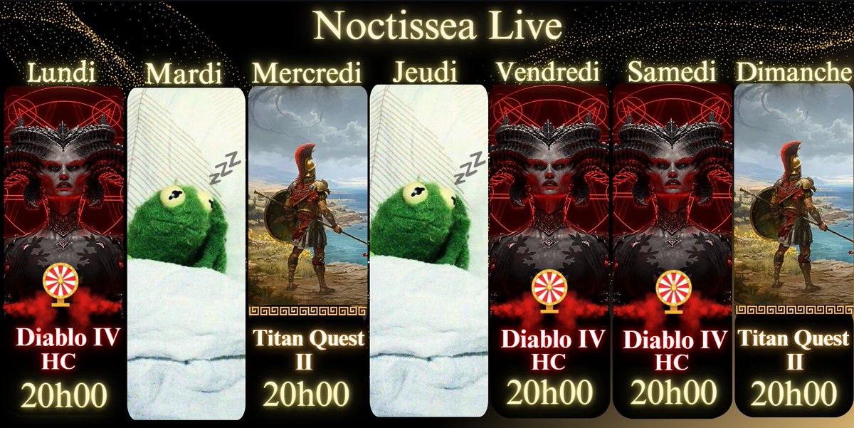 N0ctissea's tweet photo. Bonjour à tous ! Voici le planning du 02 mars au 08 mars🏺🔥🏺
https://t.co/fP5csDWiTM
#diabloIV #d4 #TQ2 #titanquest2 #girlgamer #twitch https://t.co/jLfFYeSRg5