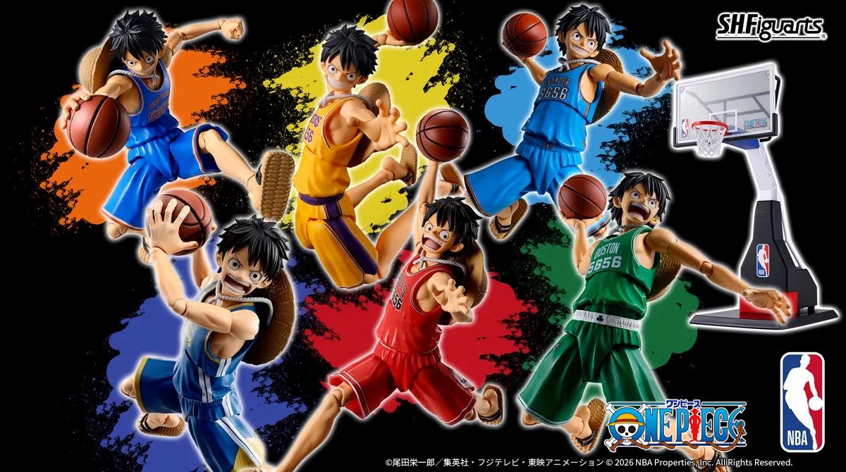 The One Piece x NBA S.H.Figuarts Monkey D. Luffy figures have been