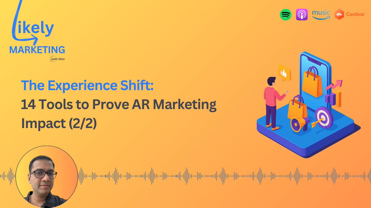 LikelyMktg's tweet image. AR ≠ ads. Measure real impact. 🎧 Listen to how attribution works in the AR world. spti.fi/likelymktg_ep89

#AugmentedReality #MarketingPerformance #AttributionModels #ARMeasurement #CustomerEngagement #Sephora #WarbyParker #KPIs #ROI #D2C #B2B #podcast #likelymarketing