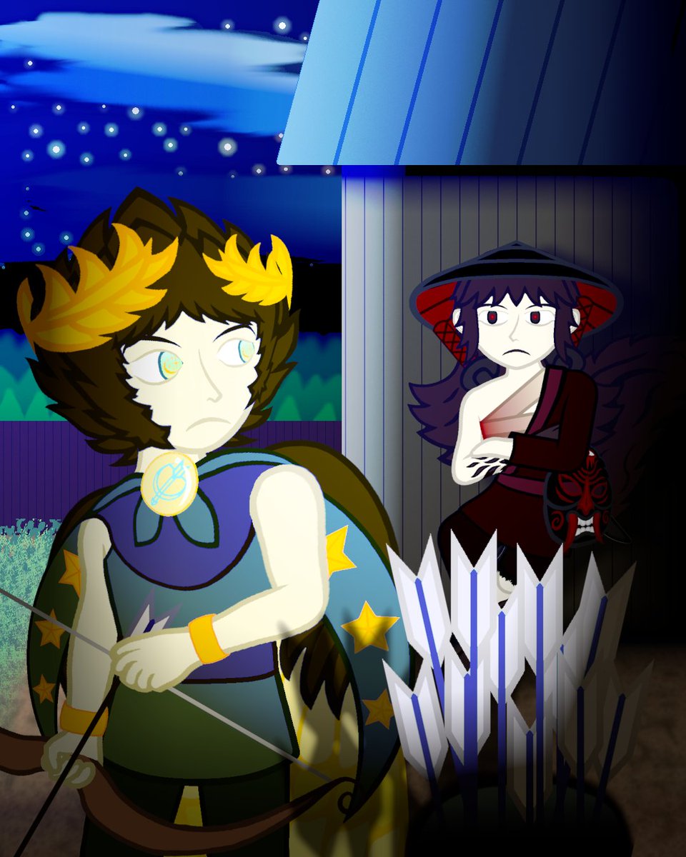 🏹👥Night Training👥🏹

Saturnius practicing his precision on his bow and Kurai who just finished practicing his sword skills, all he can do now is waiting for him

Two silent guys who understand each other basically.

#ocart #artmoots