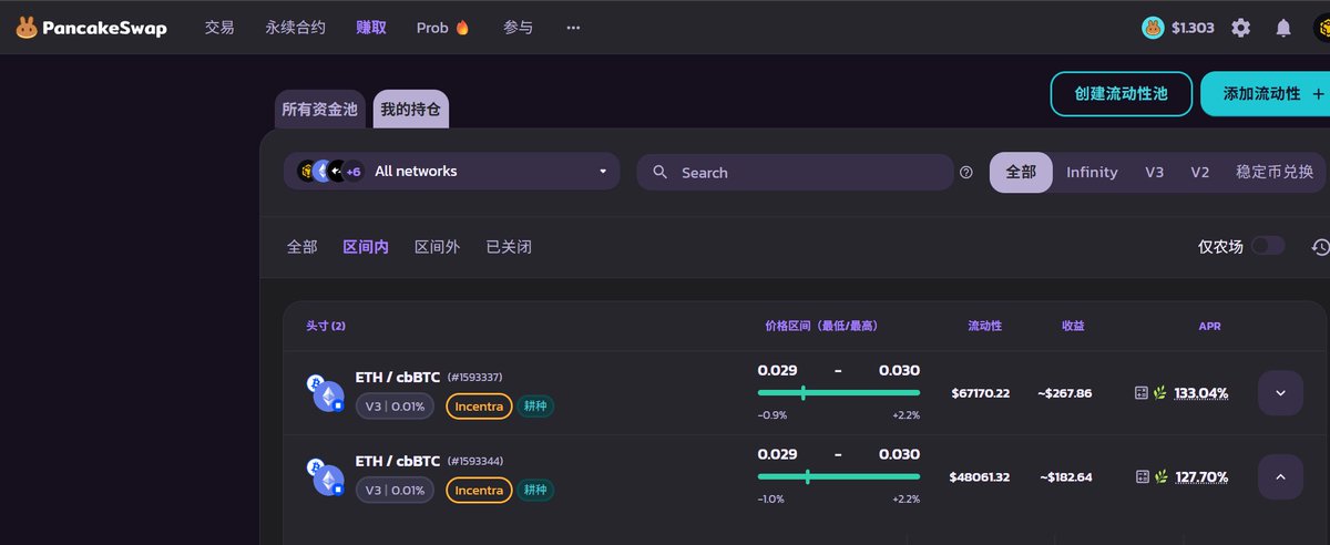 躺平了好久，最近在训练我的小龙虾以及抄底了一些 $eth 和 $btc 做流动性挖矿，单纯记录一下收益，昨天一天的收益449u，打战波动越大，收益越多