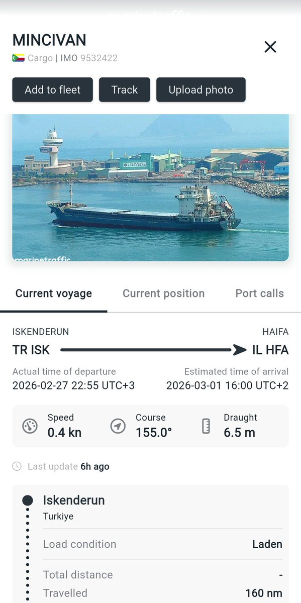 Bakın ne buldum. Troller sabahtan beri bizlere “İsrail ajanı” falan diyor ya hani. 27 Şubat’ta yani Amerika’nın İran’a saldırısının başladığı günden 1 gün önce İskenderun limanından kalkan bu gemi, bugün İsrail’in Hayfa limanına ulaşmış. Buna da 2 çift laf söyleyebilecek misiniz?