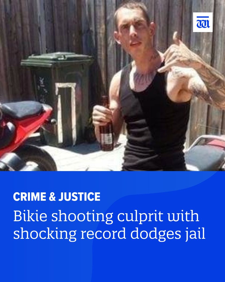 westaustralian's tweet image. A Lone Wolf bikie who shot man at point blank range after luring him to an Inglewood house in a gang tit-for-tat has been spared jail, with the judge blaming prosecutors for laying inadequate charges.

Tap the link to read more: tinyurl.com/ysveummm 

#Bikie #WA #Crime