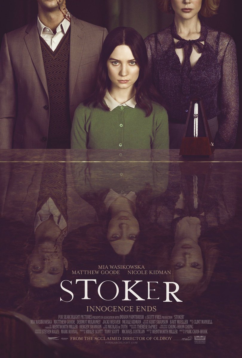 FilmNewsNos's tweet photo. 🎬MOVIE HISTORY: 13 years ago today, March 1, 2013, the movie ‘Stoker’ opened in limited theaters!
#MiaWasikowska #MatthewGoode #NicoleKidman #DermotMulroney #JackiWeaver #LucasTill #AldenEhrenreich #PhyllisSomerville #RalphBrown #JudithGodreche #HarmonyKorine #ParkChanWook https://t.co/EpNRwGnXTD