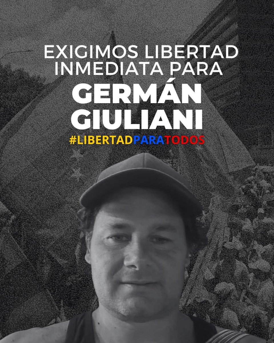 Ya liberados 4 de los 5 argentinos secuestrados por el régimen chavista.

Yaacob Harary✅
Roberto Baldo ✅
Gustavo Rivara ✅
Nahuel Gallo ✅
Germán Giuliani ⏳

No descansaremos hasta lograr la liberaciónde Germán y de todos los presos políticos venezolanos que siguen en