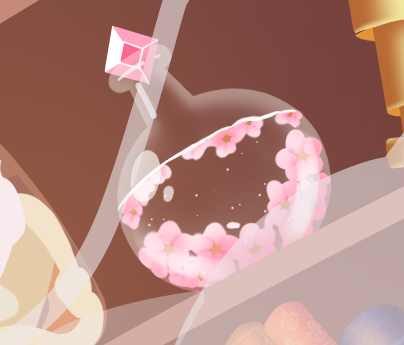 I really liked the way this bottle looked with that glass transparency, so I gave it to all the other potions, it makes them look more delicate c: