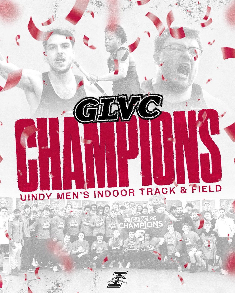 UIndyXCTF's tweet photo. Our turf. Our trophies. 🏆🏆

We are #GLVCchamps in both Men’s &amp; Women’s Indoor‼️ https://t.co/NsYfsFd8Bg